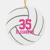 シンプル女子ミニマルパーソナライズされたバレーボール セラミックオーナメント (正面)