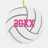 シンプル女子ミニマルパーソナライズされたバレーボール セラミックオーナメント (裏面)