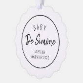 シンプル妊娠告知グリーンオーナメントカード オーナメントカード (左)