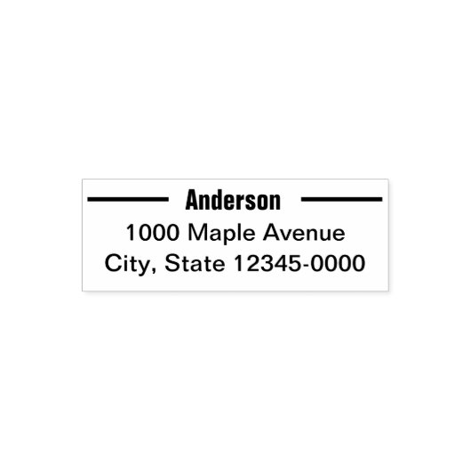 シンプル姓差出人住所テンプレート セルフインキングスタンプ (デザイン)