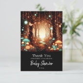 シンプル威厳のあるEnchanted Forest Baby Shower サンキューカード (スタンド正面)