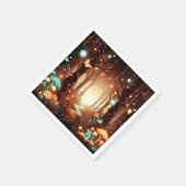 シンプル威厳のあるEnchanted Forest Baby Shower スタンダードカクテルナプキン (角)