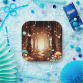 シンプル威厳のあるEnchanted Forest Baby Shower ペーパープレート (パーティー)