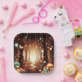 シンプル威厳のあるEnchanted Forest Baby Shower ペーパープレート (パーティー)