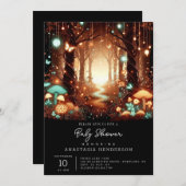 シンプル威厳のあるEnchanted Forest Baby Shower 招待状 (正面/裏面)