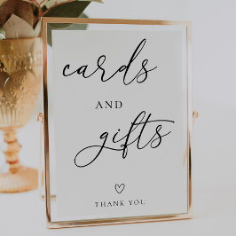 シンプル婚礼カードとギフトサイン ポスター