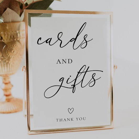 シンプル婚礼カードとギフトサイン ポスター