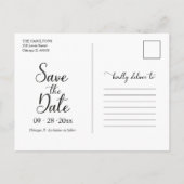 シンプル婚約の発表と日付の保存 ポストカード (裏面)