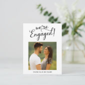 シンプル婚約の発表と日付の保存 ポストカード (スタンド正面)