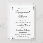 シンプル婚約シャワースクリプト名クラシック 招待状 (正面)