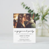 シンプル婚約パーティの招待 ポストカード (スタンド正面)