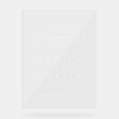 シンプル婚約モダンアクリル系ウェルカムサイン アクリルサイン (正面)