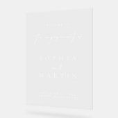 シンプル婚約モダンアクリル系ウェルカムサイン アクリルサイン (傾斜)