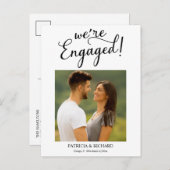 シンプル婚約発表婚約した写真 ポストカード (正面/裏面)