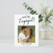 シンプル婚約発表婚約した写真 ポストカード (スタンド正面)