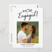 シンプル婚約発表婚約した写真 ポストカード (正面/裏面)