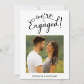 シンプル婚約発表婚約した写真 案内状 (正面)