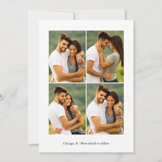 シンプル婚約発表婚約した写真 案内状 (裏面)