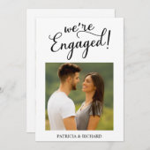 シンプル婚約発表婚約した写真 案内状 (正面/裏面)