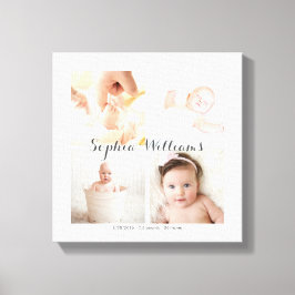 シンプル子供部屋モダン4カスタム写真ベビーコラージュ キャンバスプリント