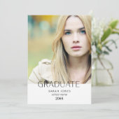 シンプル学生写真の卒業発表 招待状 (スタンド正面)