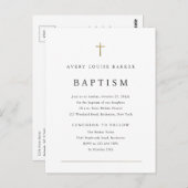 シンプル宗教ミニマルバプテスマ招待状 ポストカード (正面/裏面)