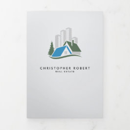 シンプル実在エステートフォールドカード 三つ折りカード