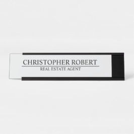 シンプル実在不動産 デスクネームプレート