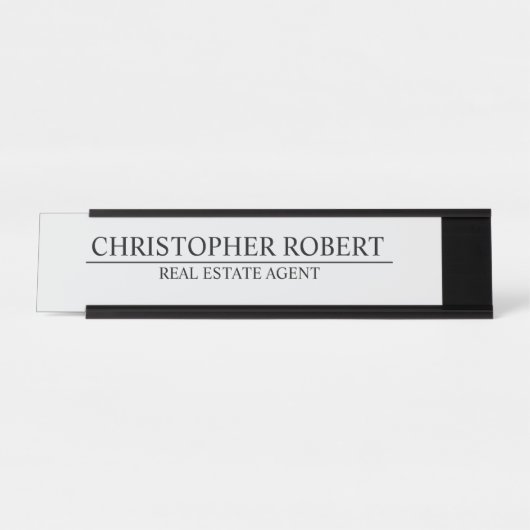 シンプル実在不動産 デスクネームプレート (正面)