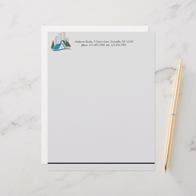 シンプル実在不動産 レターヘッド (正面/裏面インサイチュ)