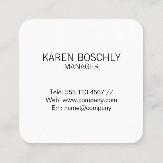 シンプル実在企業の不動産業者 | ホームアイコン スクエア名刺 (裏面)