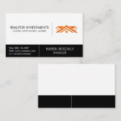 シンプル実在企業のEstate Agentオレンジルーフズ 名刺 (正面/裏面)