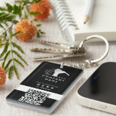 シンプル実在Estate Company白黒Qrコード キーホルダー (正面右)