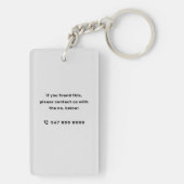 シンプル実在Estate Company白黒Qrコード キーホルダー (裏面)