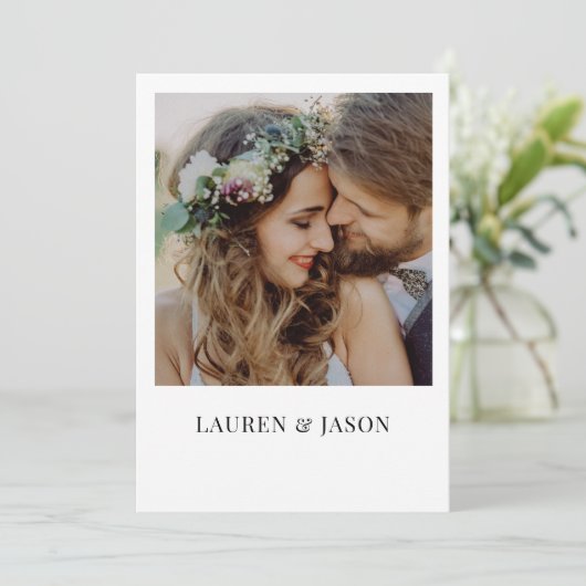 シンプル実在VellumオーバーレイQRコードフォト結婚ズ 招待状 (スタンド正面)