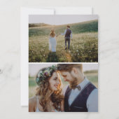 シンプル実在Vellum Overlエレガント3写真結婚s 招待状 (裏面)