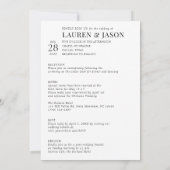 シンプル実在Vellum Overlay Photoの結婚詳細 招待状 (裏面)