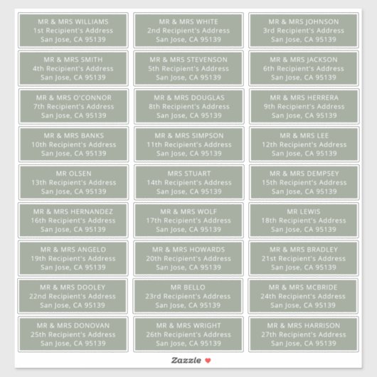 シンプル客結婚は27人の受信者ラベルを住所とする シール (シート)