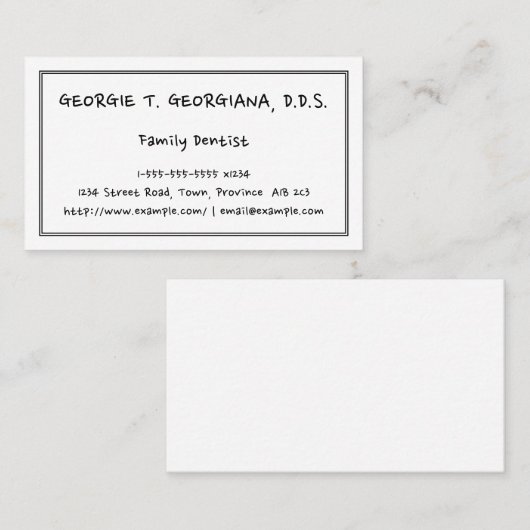 シンプル家庭歯科医名刺 名刺 (正面/裏面)