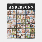 シンプル家族の写真のコラージュの名パーソナライズされた前 フリースブランケット (正面)