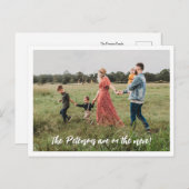 シンプル家族の写真の引越し案内はがき ポストカード (正面/裏面)