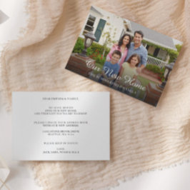 シンプル家族の写真の移動のお知らせ サンキューカード