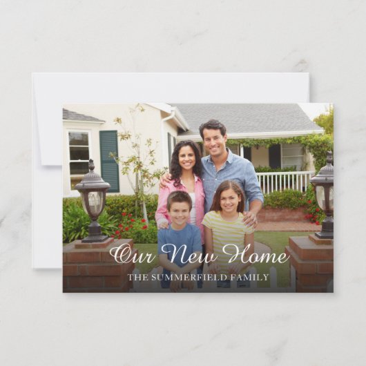 シンプル家族の写真の移動のお知らせ サンキューカード (正面)