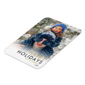 シンプル家族の写真クリスマスハッピーホリデー マグネット (左側)