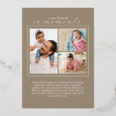 シンプル家族の写真クリスマス 箔招待状 (裏面)