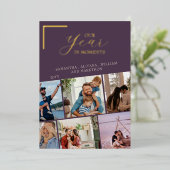 シンプル家族の写真クリスマス 箔招待状 (立ち正面)