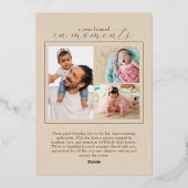 シンプル家族の写真クリスマス 箔招待状 (裏面)