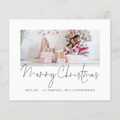 シンプル家族の写真スクリプトメリークリスマスカード (正面)