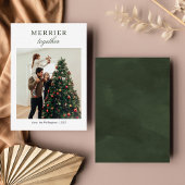 シンプル家族の写真スクリプトメリークリスマス シーズンカード