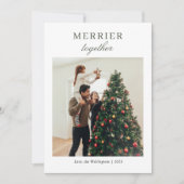 シンプル家族の写真スクリプトメリークリスマス シーズンカード (正面)